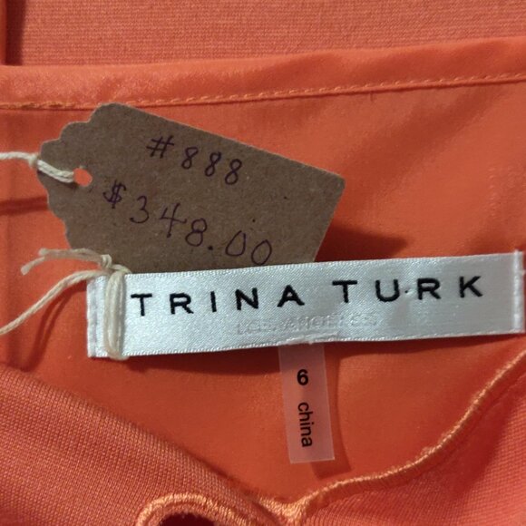 Trina Turk Orange Delight Scallop Dress SIZE 6 NEW WITH TAGS - Picture 7 of 9